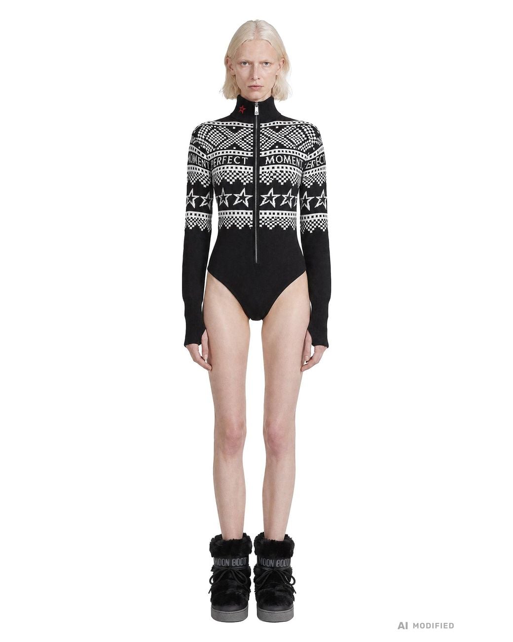 Perfect Moment Black Holiday Bodysuit