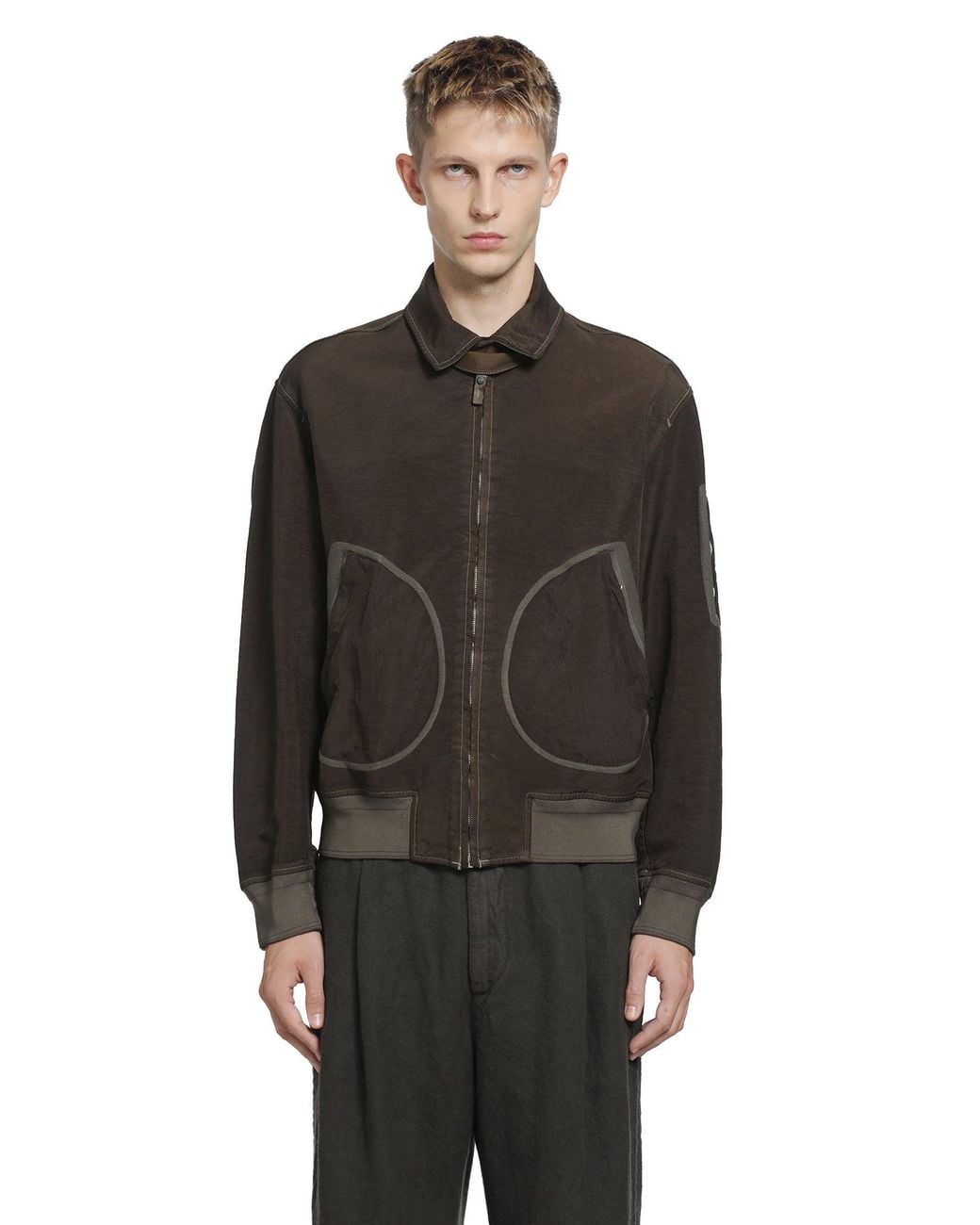 Massimo Osti Studio Black Zip Harrington Jacket for men