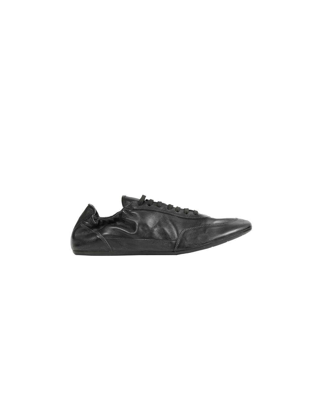 Prada Black Collapse Leather Sneakers for men