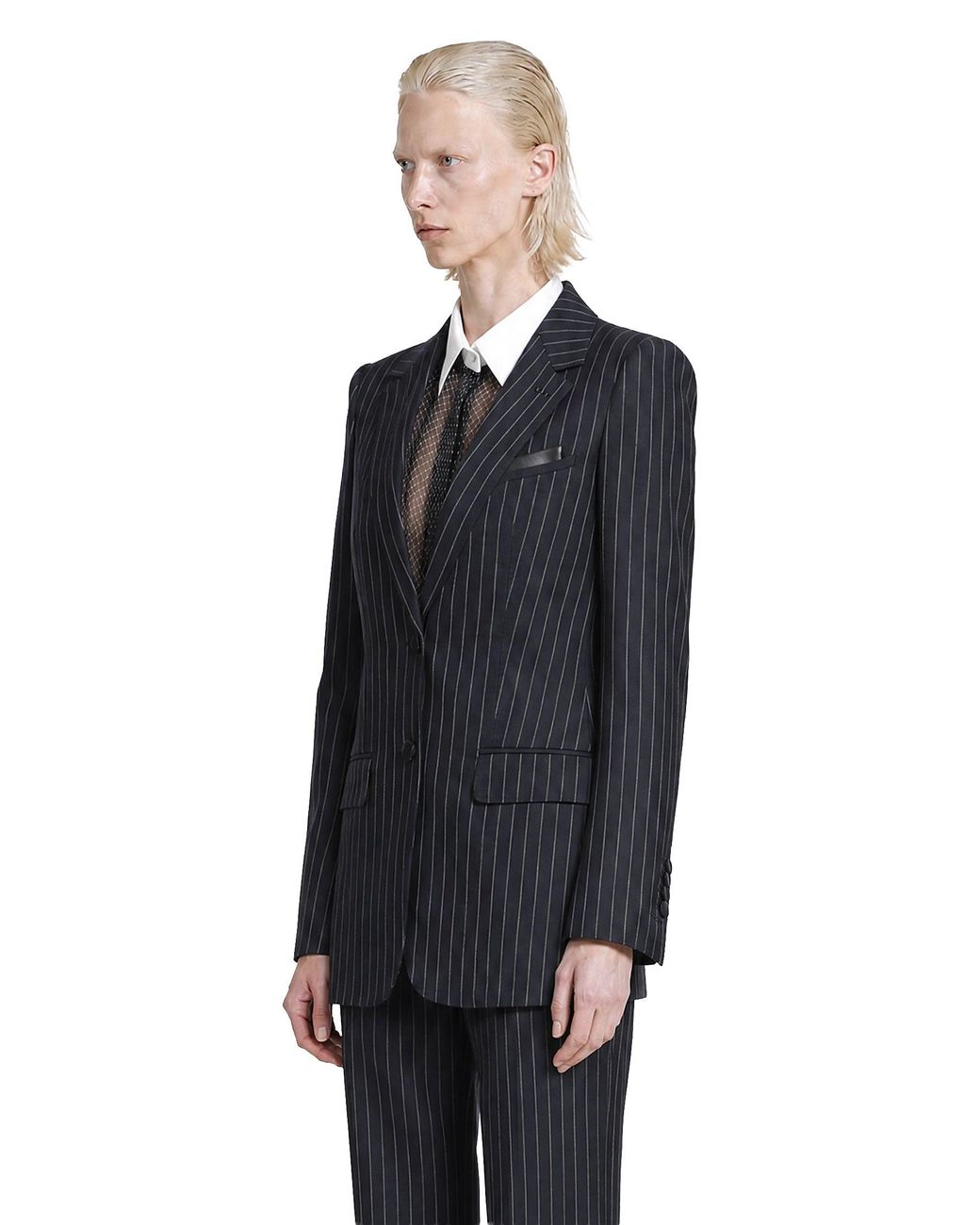 Tom Ford Black Chalk Sripe Wool Mohair Blazer