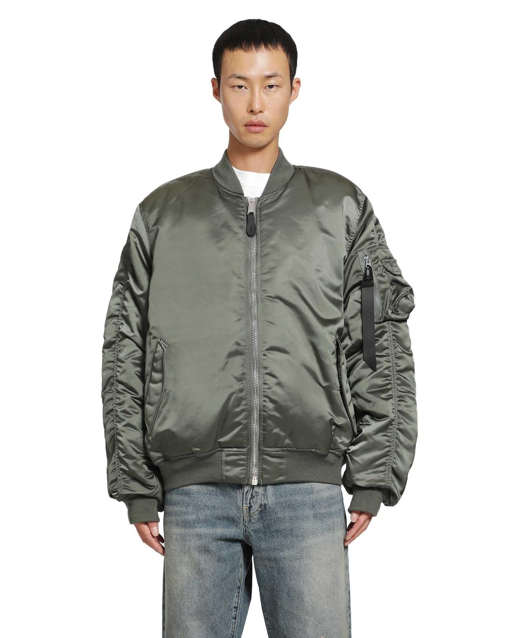 Alpha Industries Gray Ma-1 Uv Bomber Jacket for men