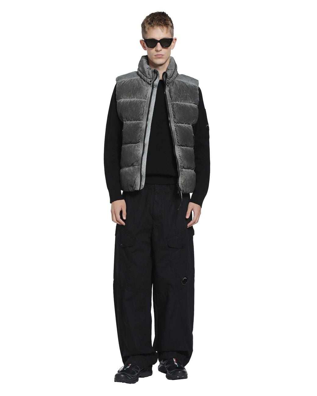 C P Company Gray Eco-Chrome R Gilet for men