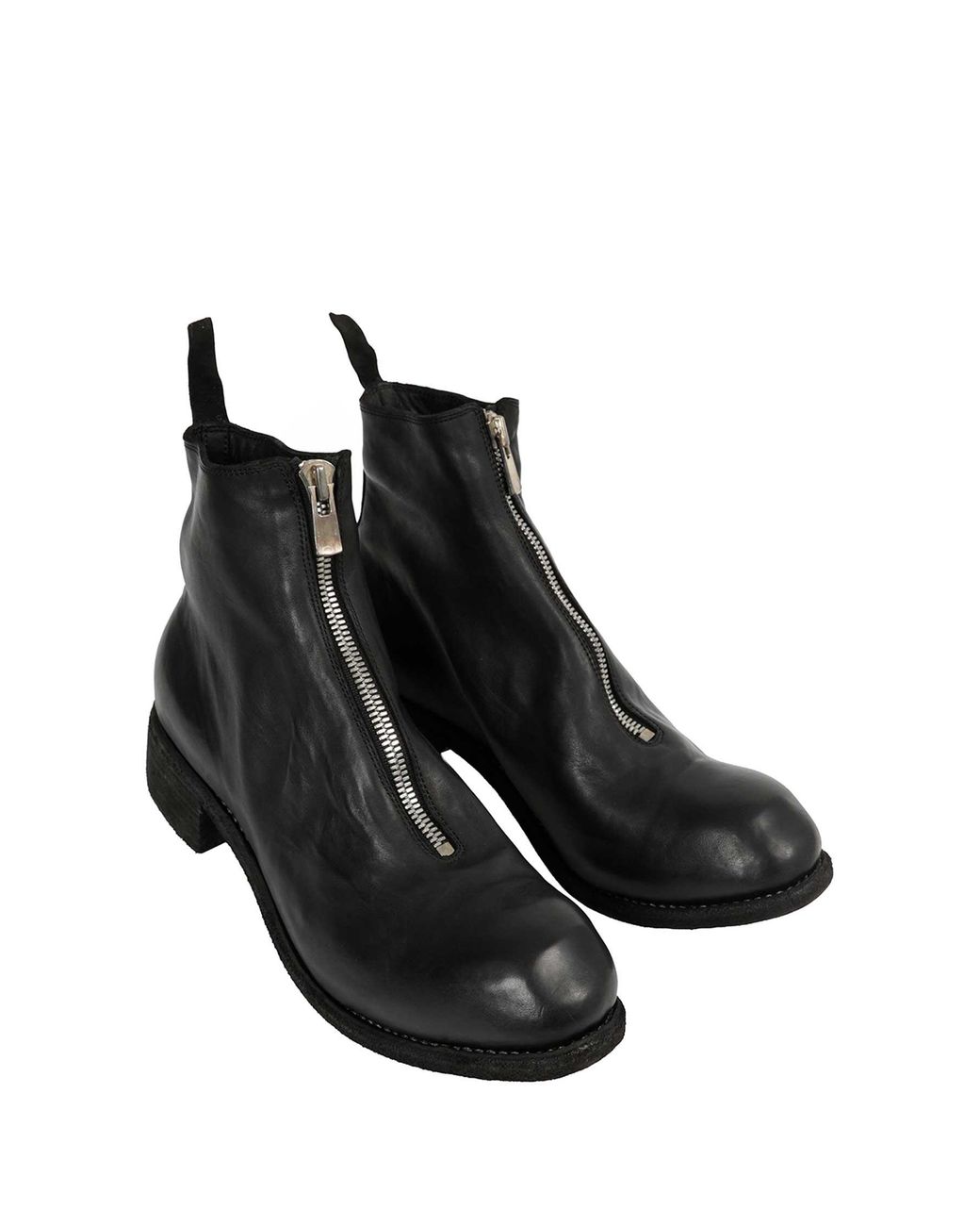 Guidi Black Palombaro Front Zip Boots for men