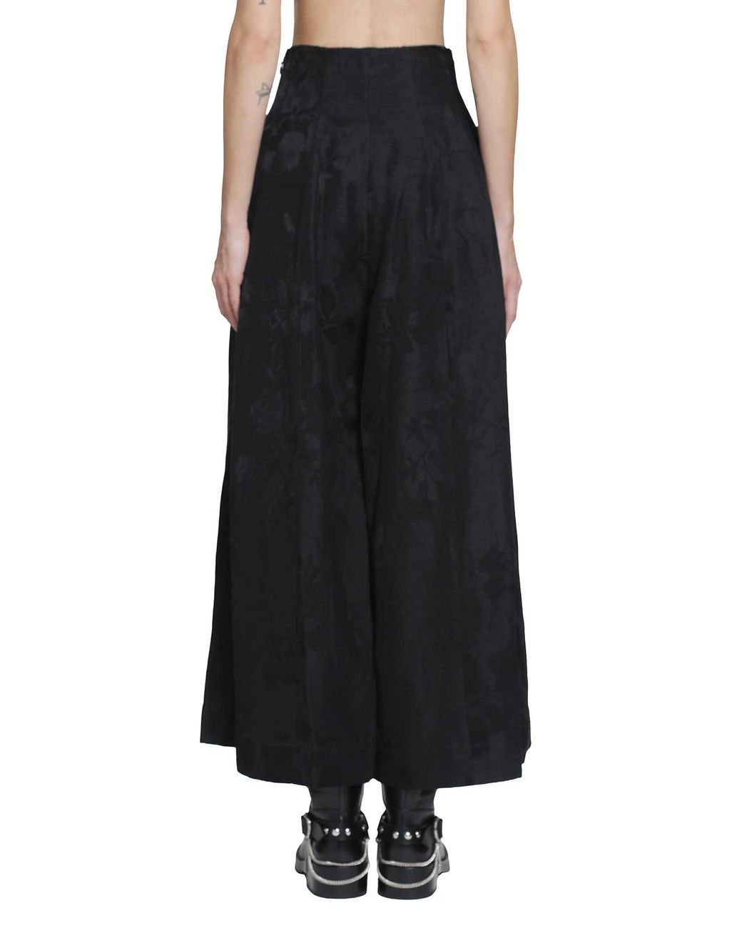 YA YI Black Floral Jacquard Corset Pants