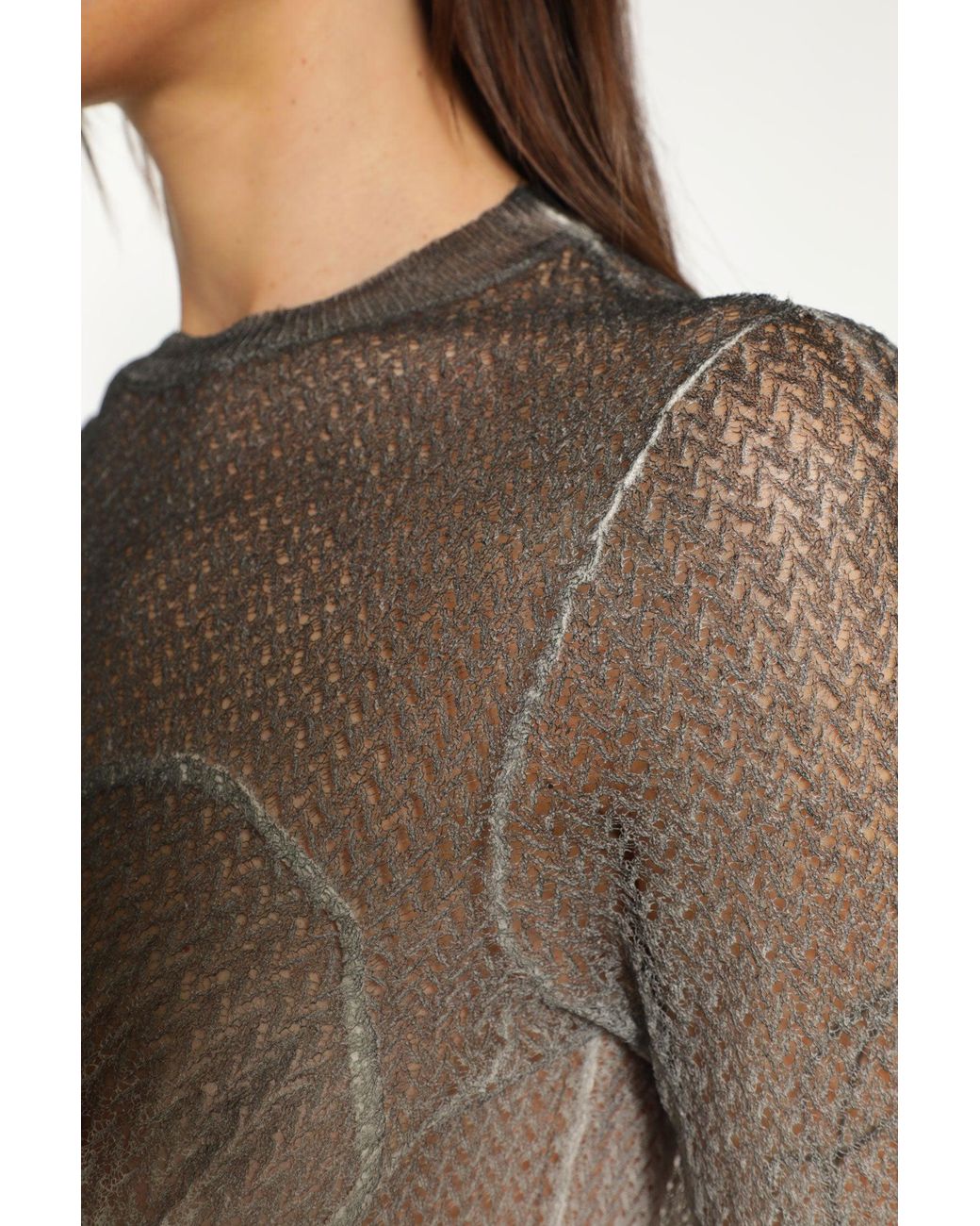 Maison Margiela Gray Sheer Knit Top