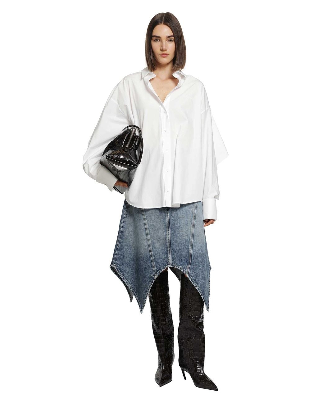 The Attico White Cotton Poplin Shirt
