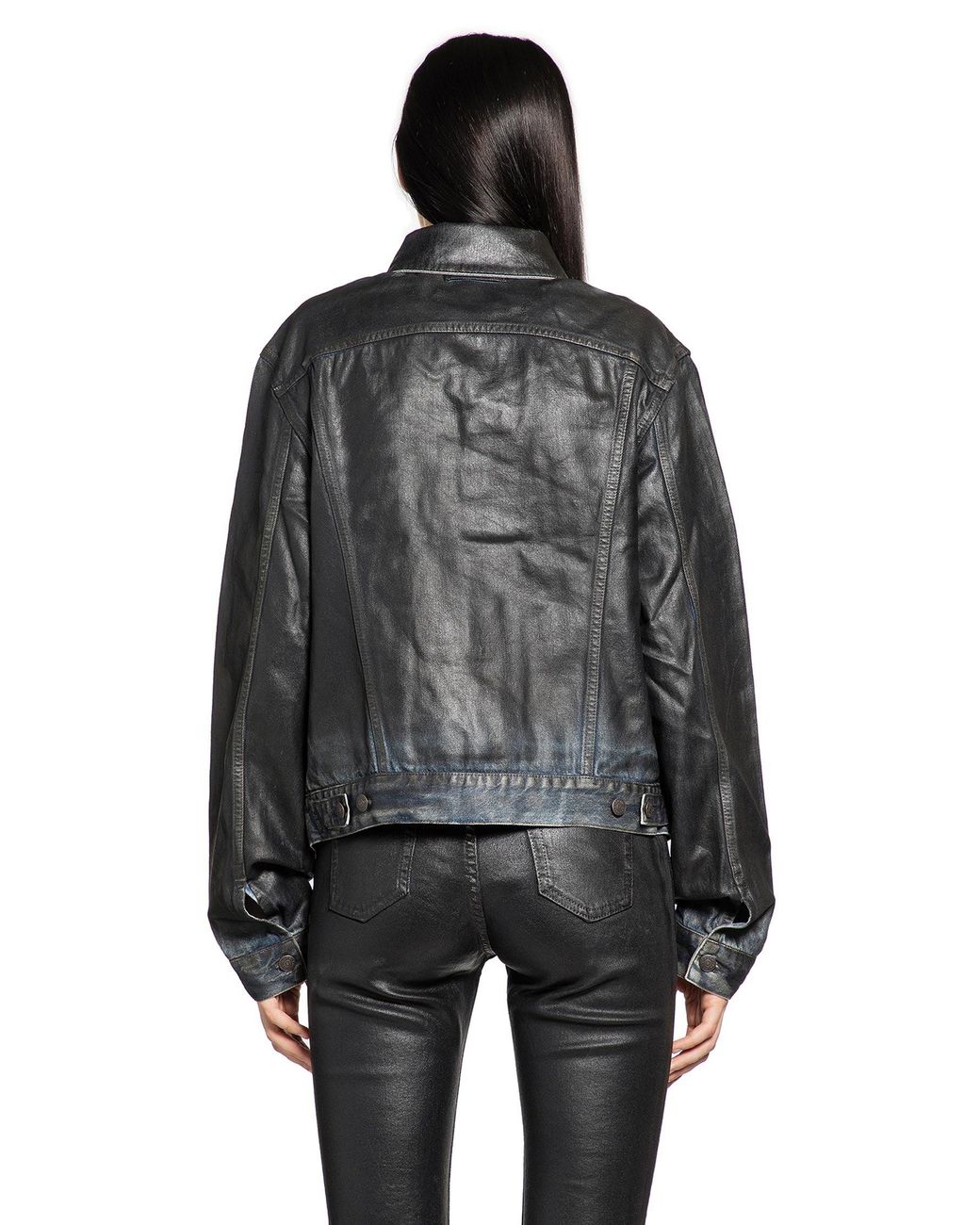 Acne Black Coated Denim Jacket