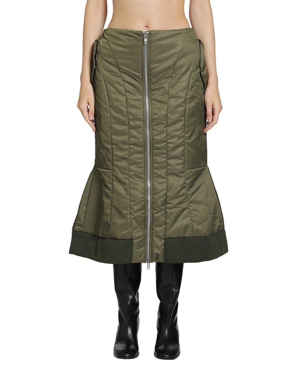 Simone Rocha Green Padded Sculpt Bomber Skirt