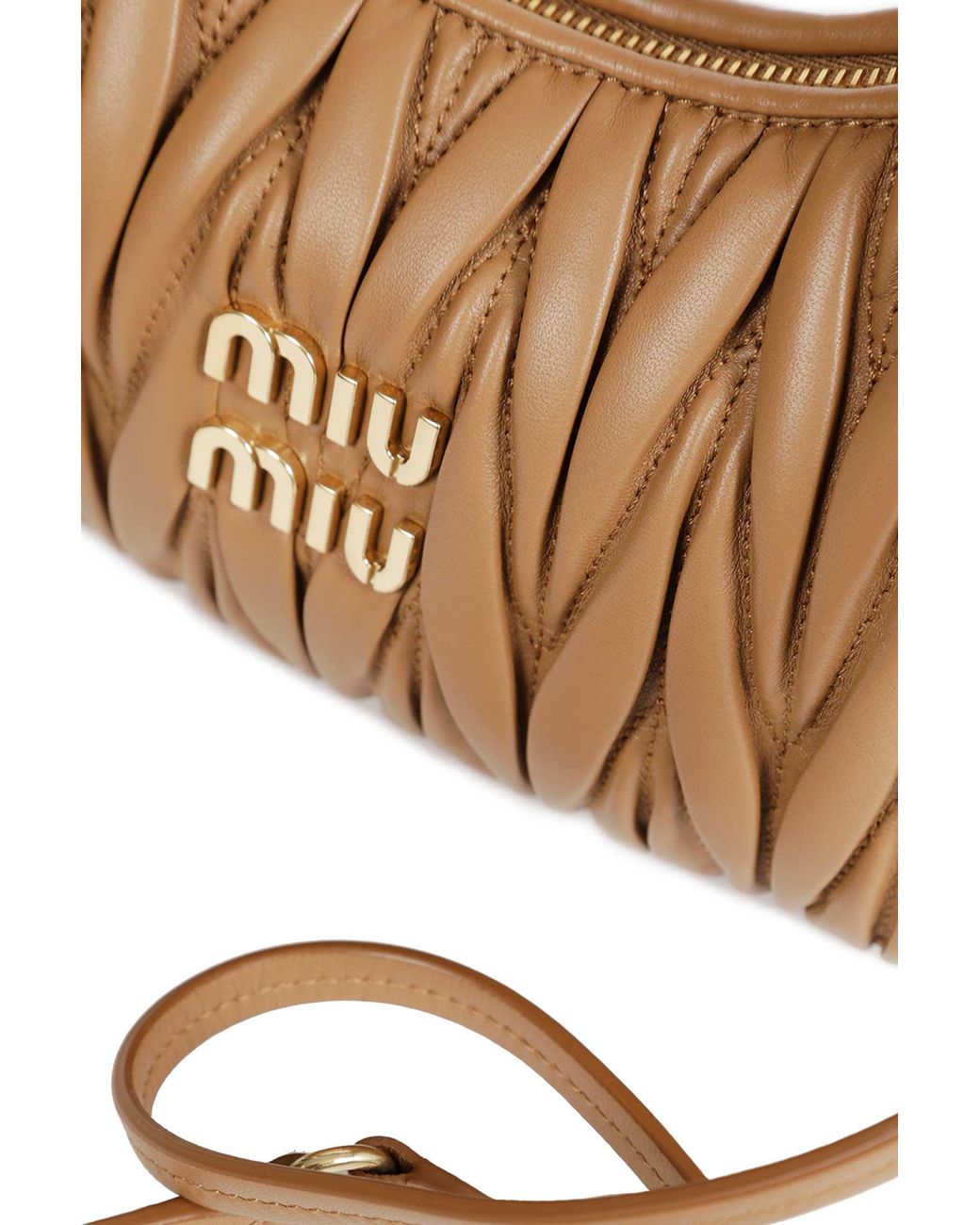 Miu Miu Brown Wander Matelassé Hobo Bag