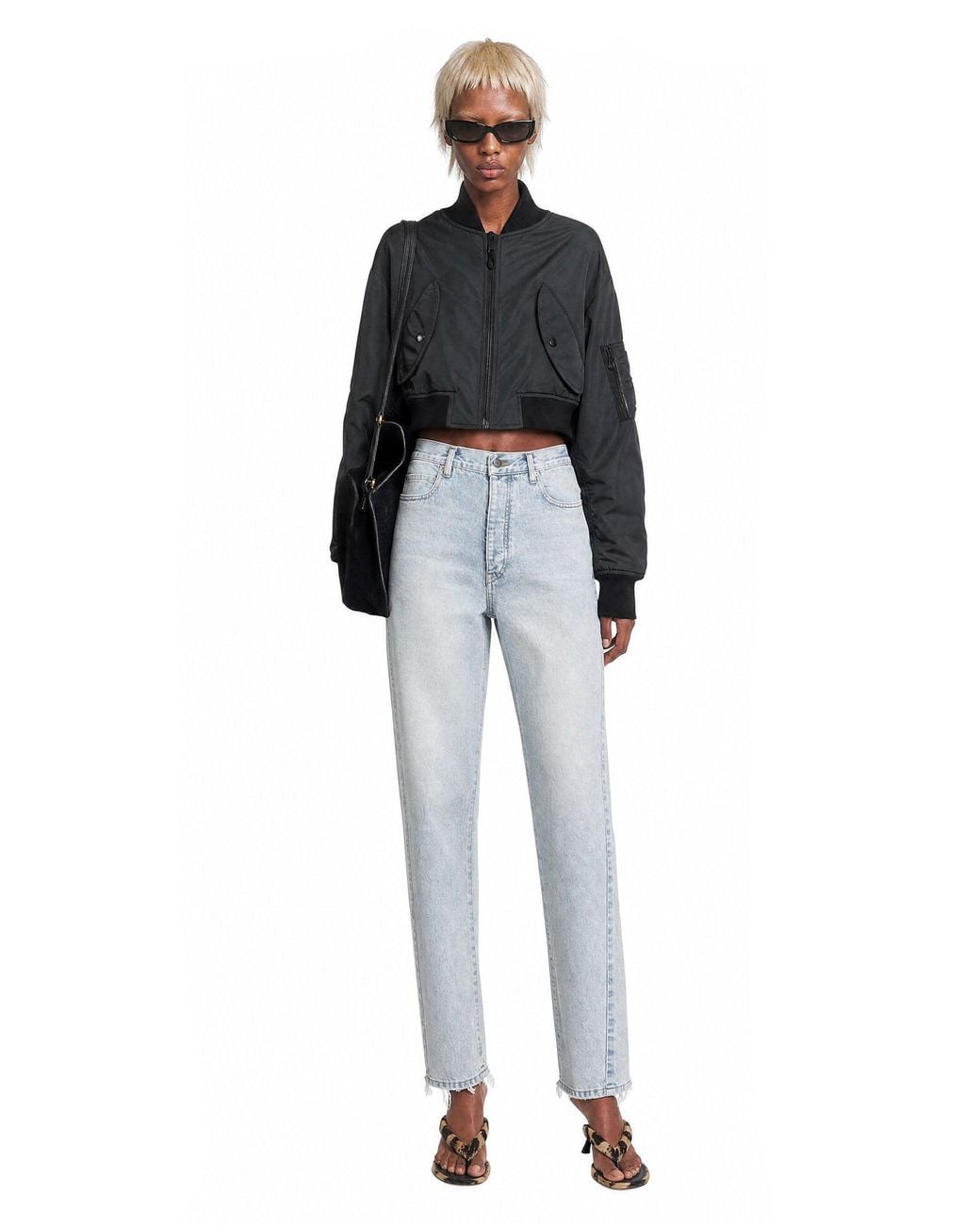 Balenciaga Black Cropped Bomber