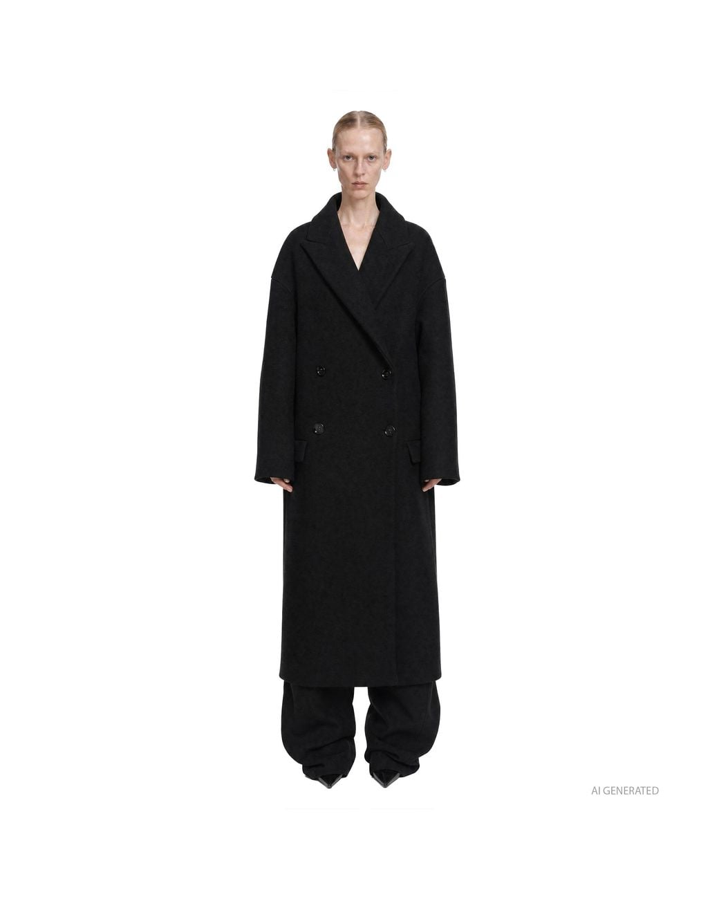 Balenciaga Black Maxi Stola Coat