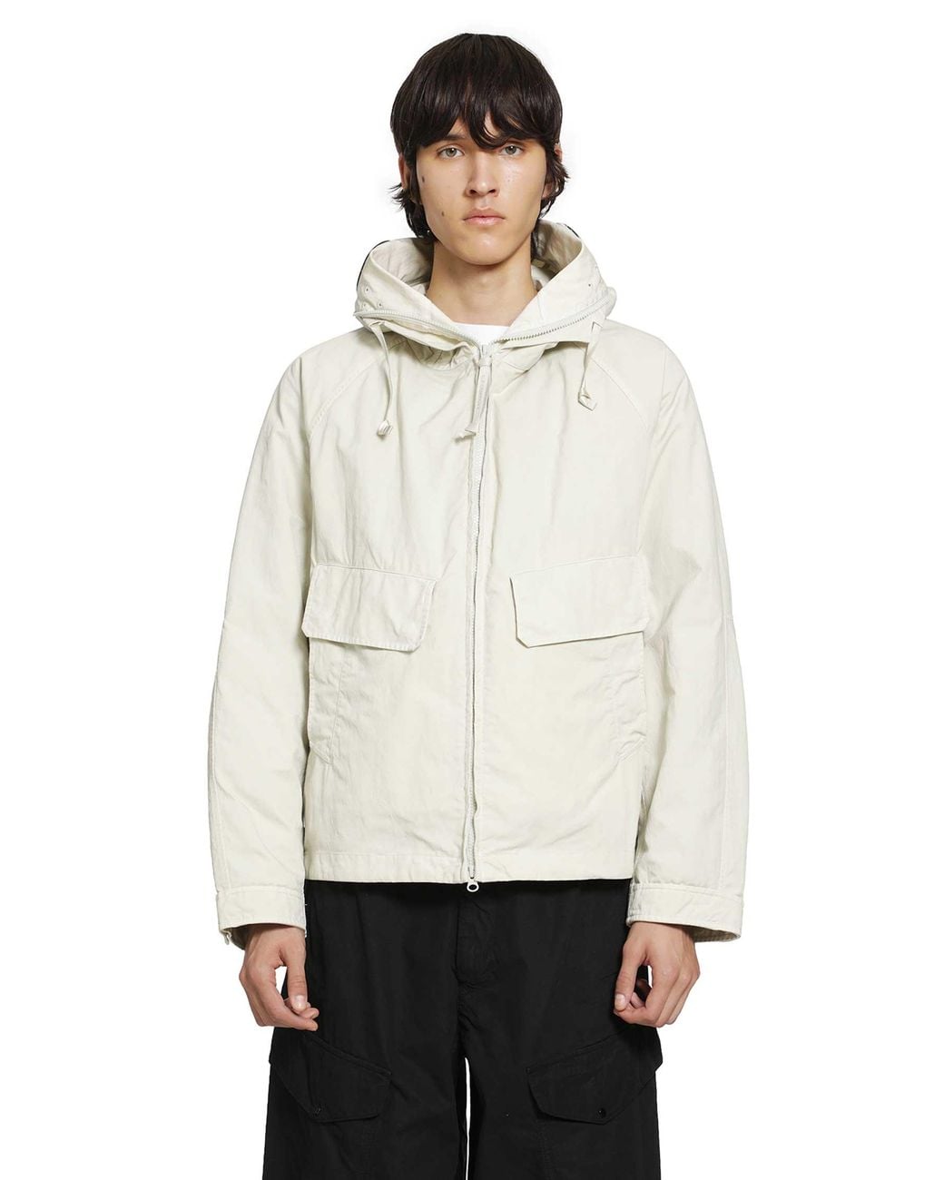 C P Company White Twill Mixed Explorer Jacket for men
