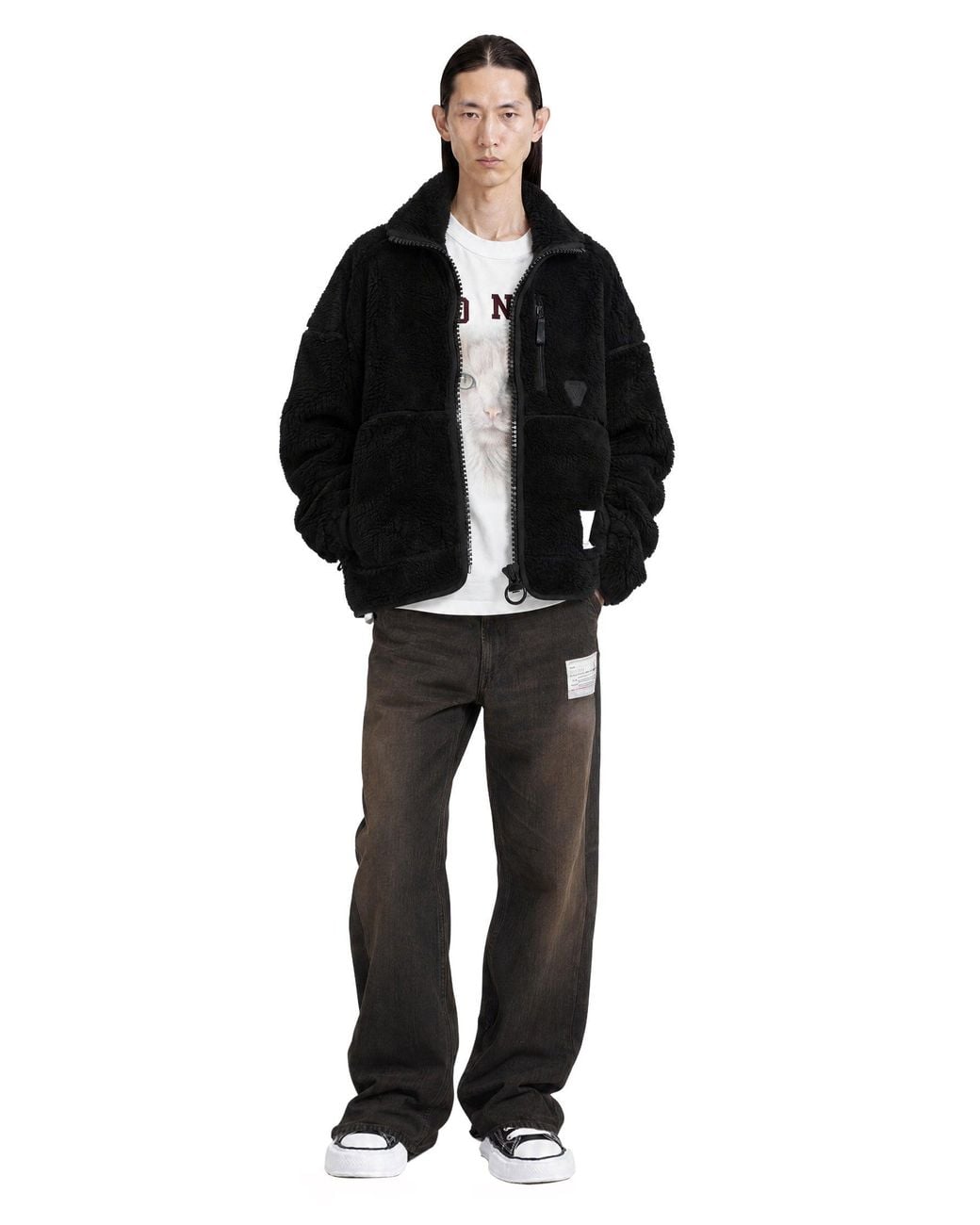 Maison Mihara Yasuhiro Black Wide Boa Jacket for men