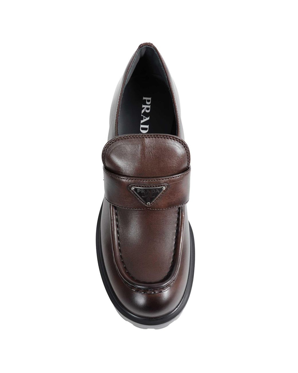 Prada Gray Leather Loafers