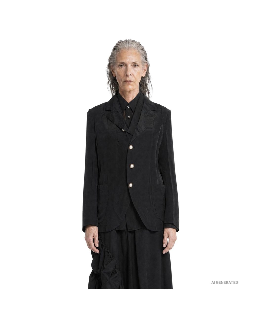 Comme des Garçons Black Layered Wool And Taffeta Blazer