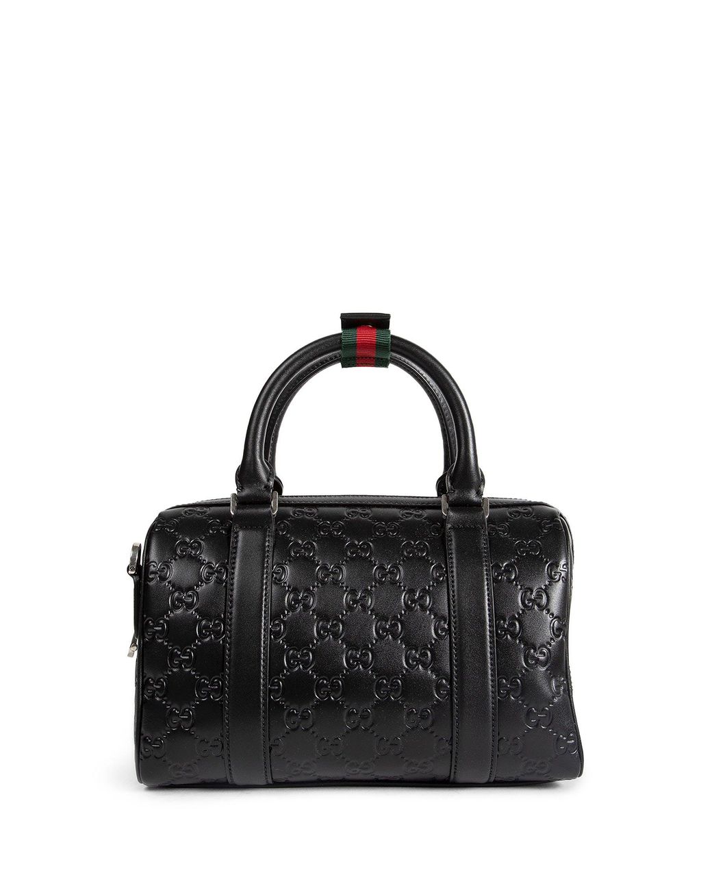 Gucci Black Gg Emblem Small Leather Duffle Bag for men