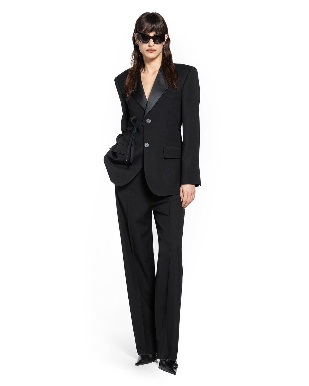 Balenciaga Black Wrap Tuxedo Blazer
