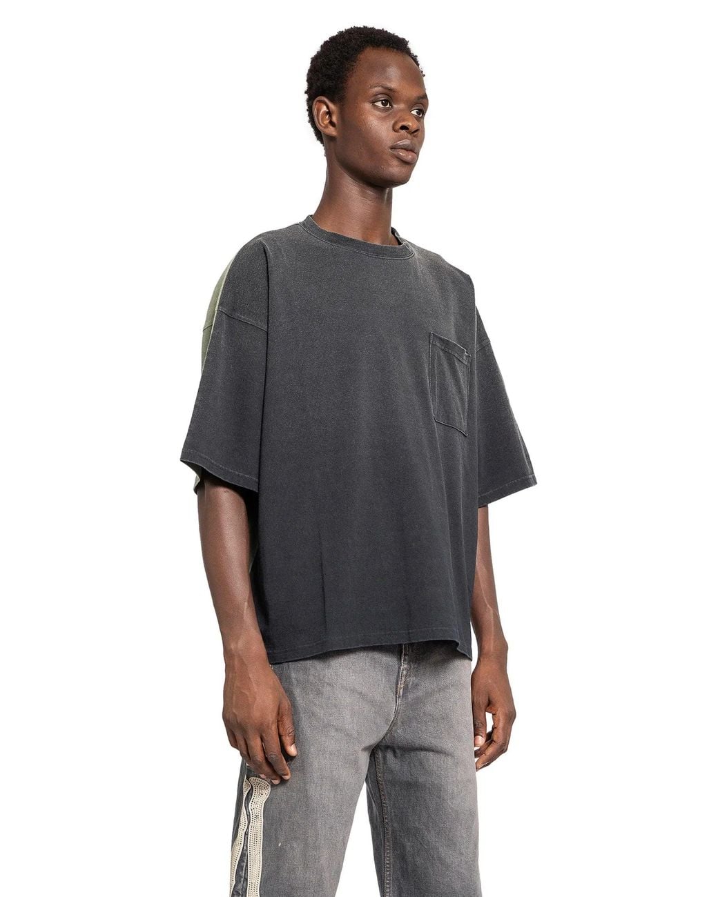 Kapital Black Jersey 2Tones Big Pocket (Bone) T-Shirt for men