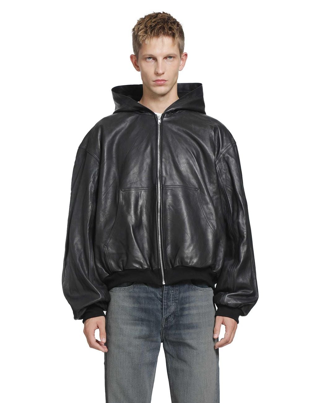 ALEXANDER DIGENOVA Black Leather Underground Jacket for men