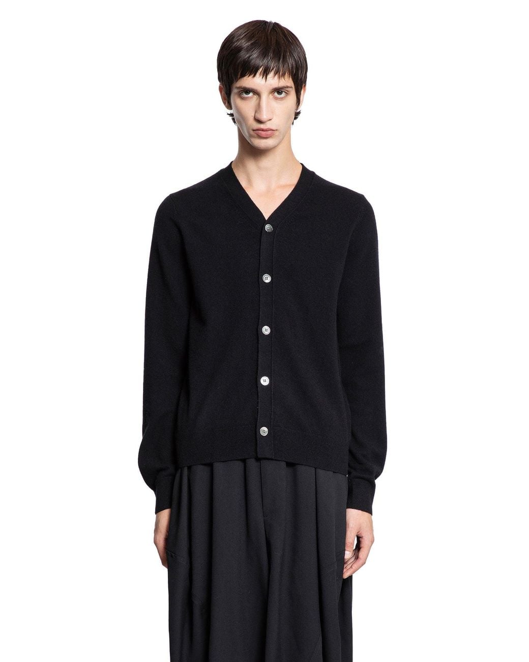 Comme des Garçons Black Lambswool Cardigan for men
