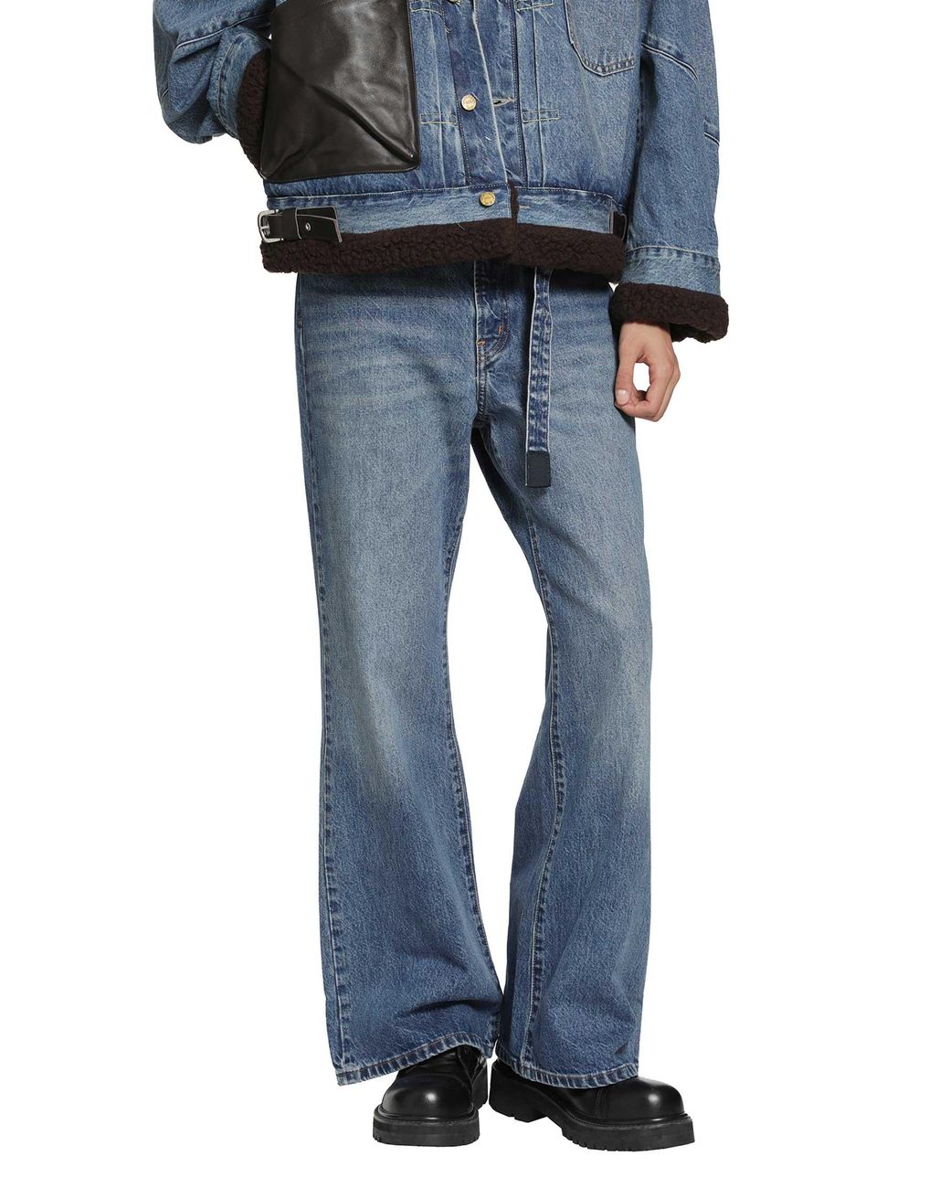 Sacai Blue Levi's X Belted Flare Pants for men