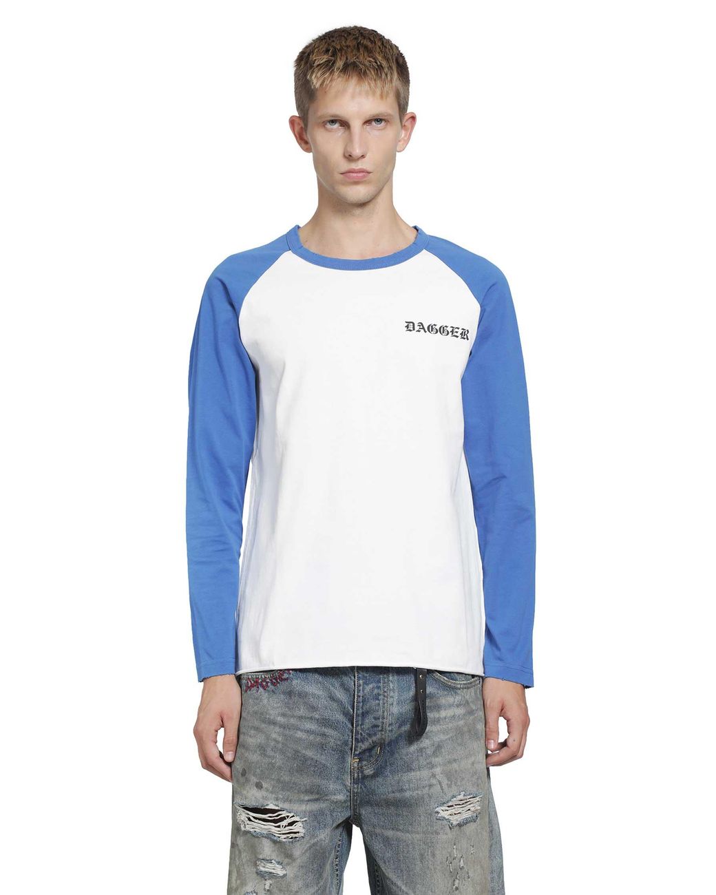 DAGGER Blue Atb Raglan Ls T-Shirt for men