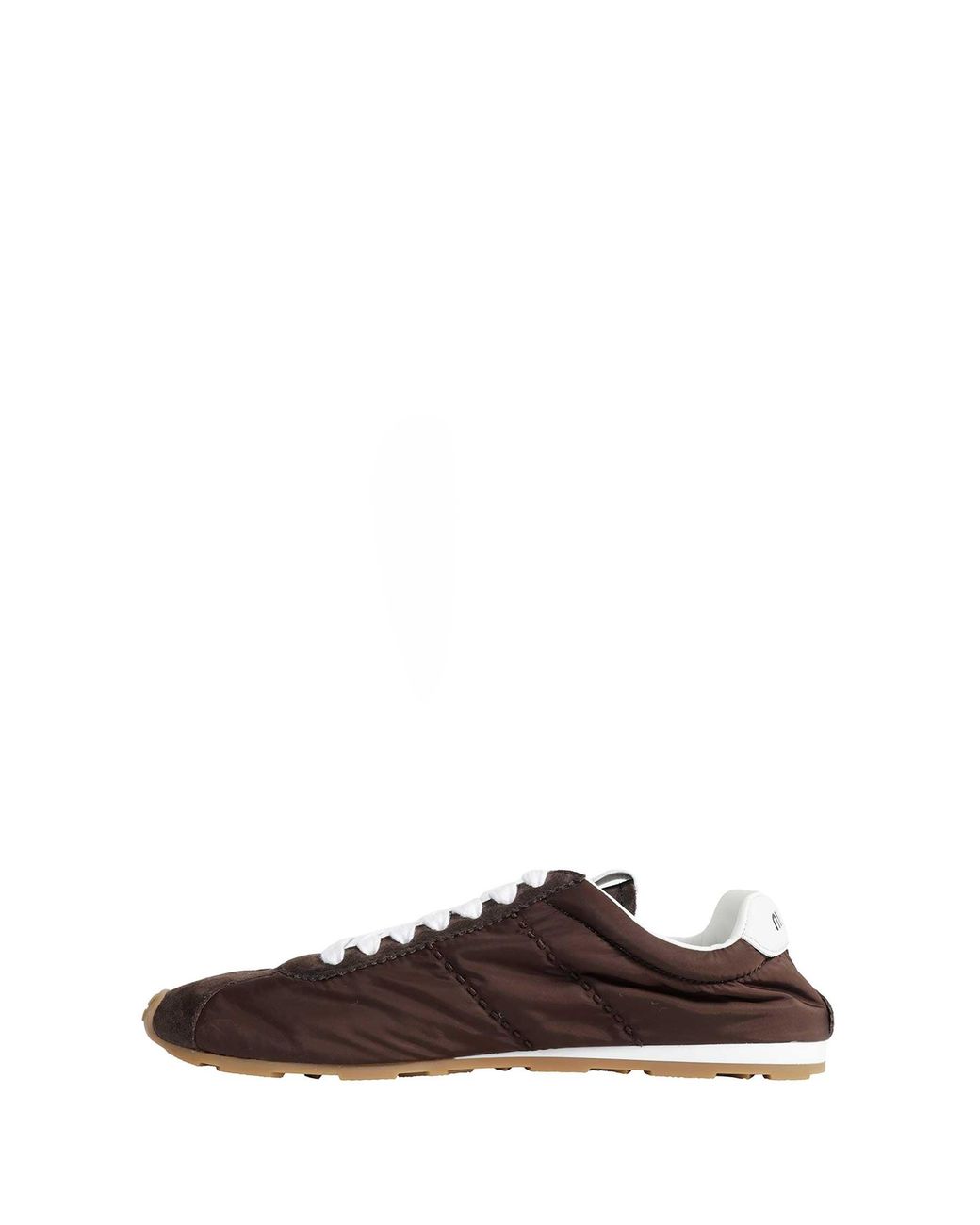 Miu Miu Brown Plume Technical Fabric And Suede Sneakers