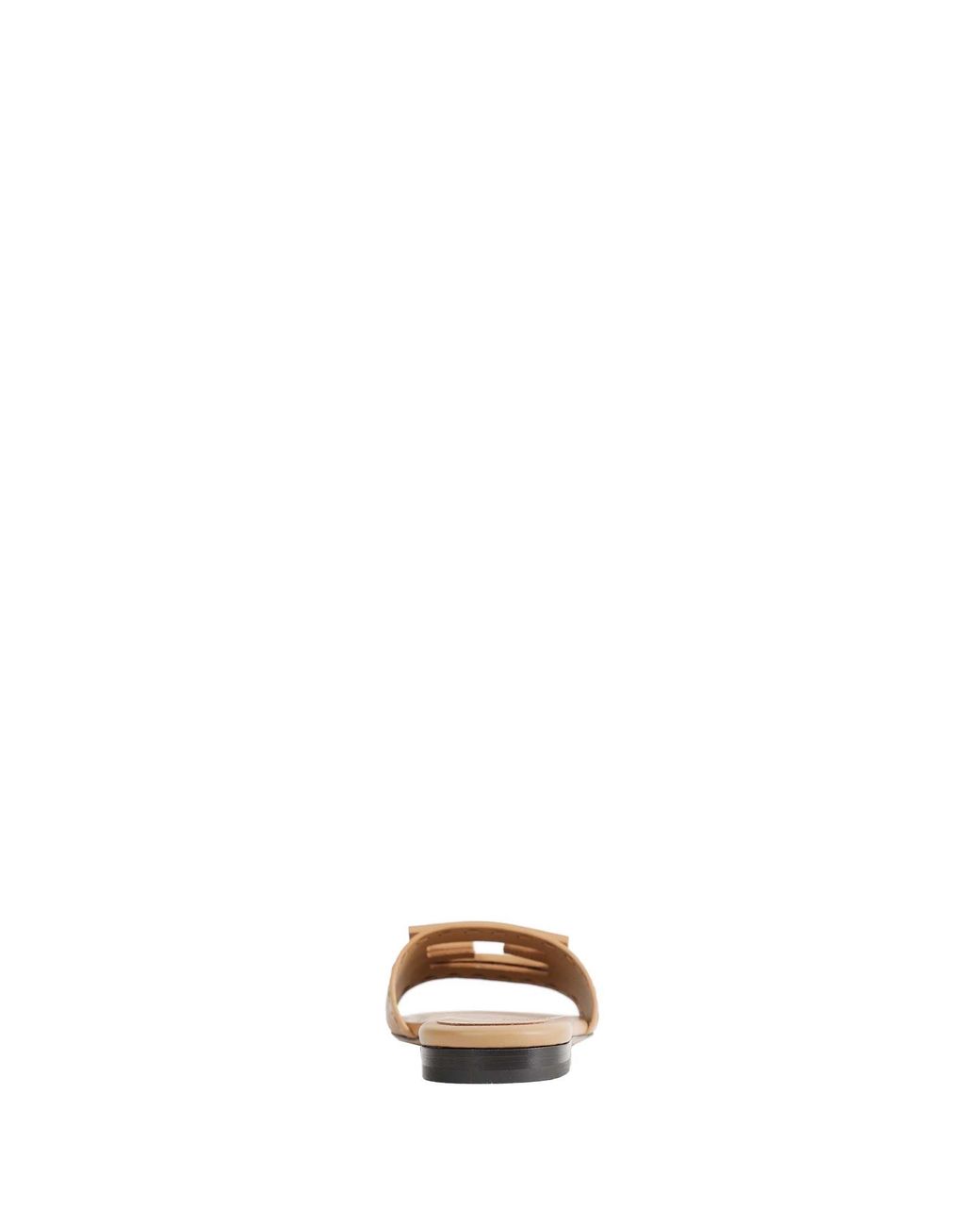 Fendi Metallic Leather Slides