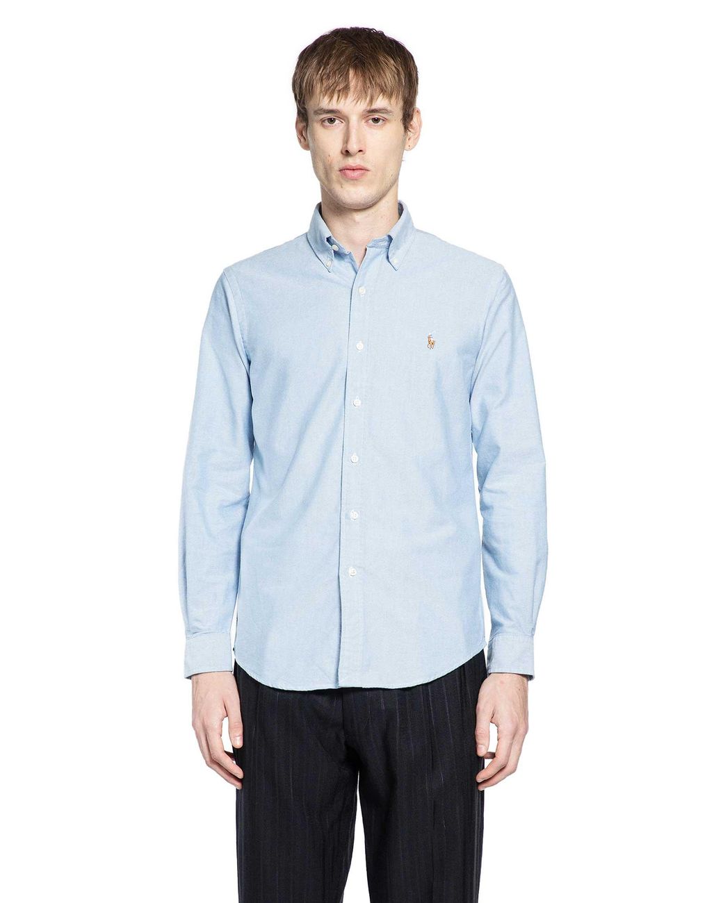 Polo Ralph Lauren Custom Fit Oxford Shirt in Blue for Men | Lyst UK