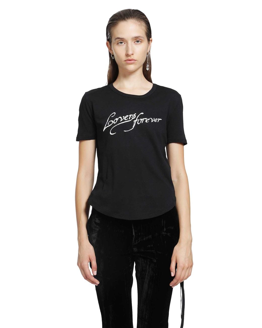 Ann Demeulemeester Black Floor 'Lovers Forever' Micro T-Shirt