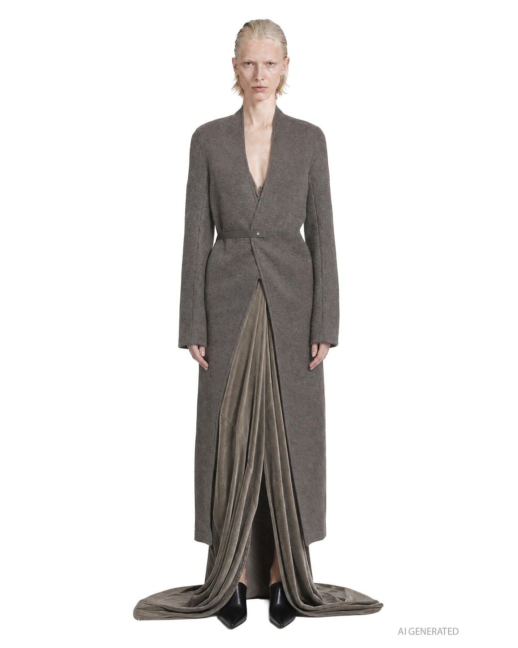 Rick Owens Gray Tower Lab Coat