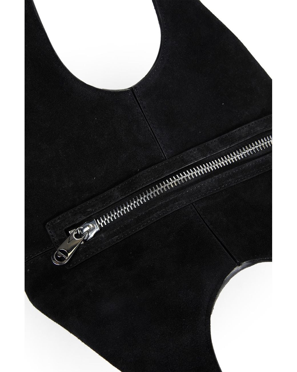Coperni Black Folded Suede Shoulder Bag