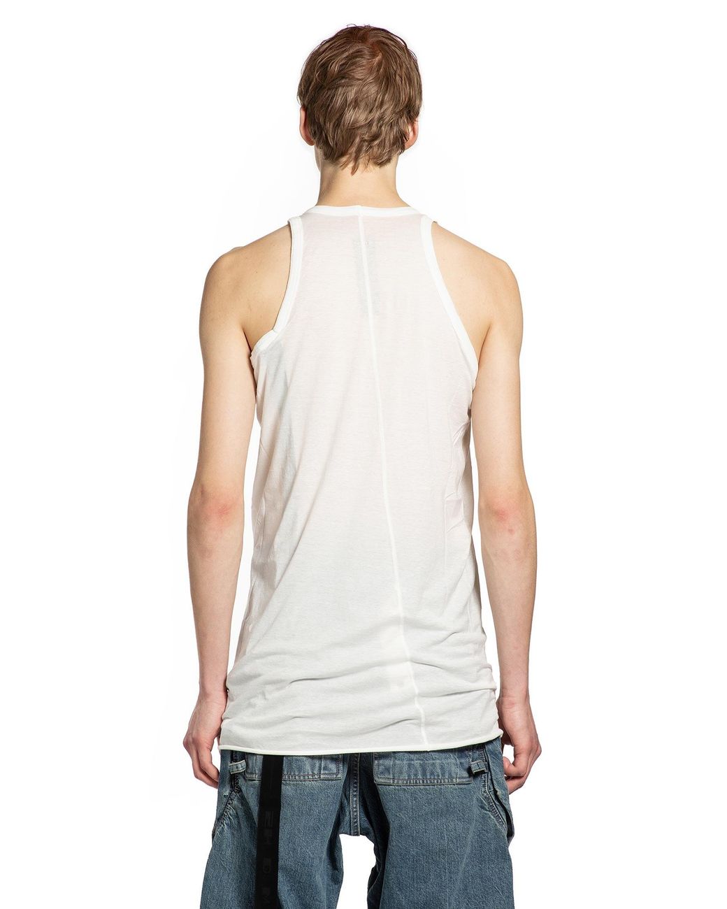 Rick Owens White Temple Loose Tank for men
