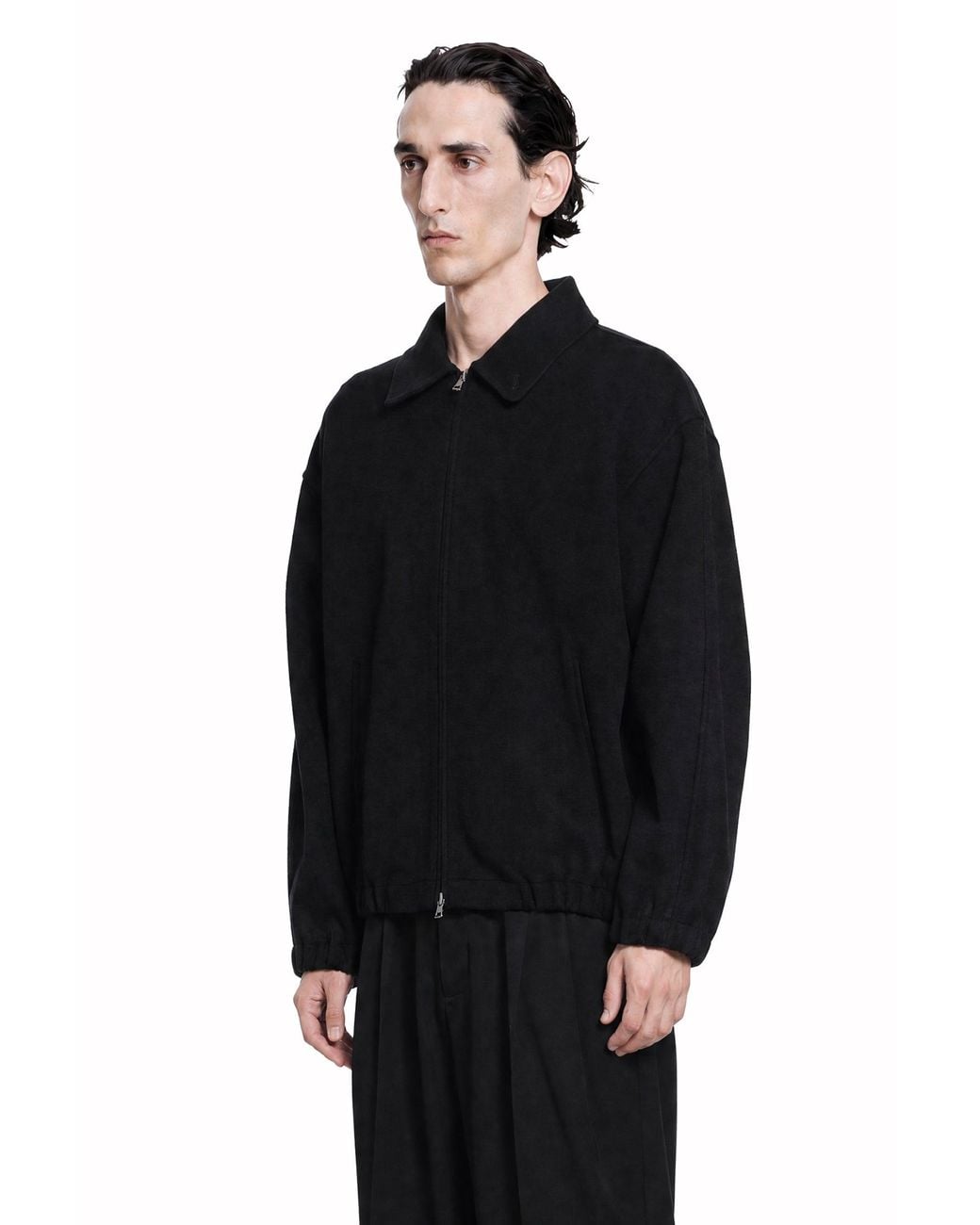 Ssstein Black Double Face Cloth Zip Jacket for men