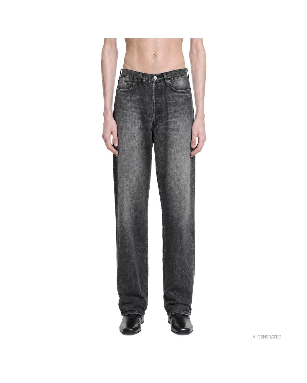 Ssstein Gray Loose Denim Pants for men