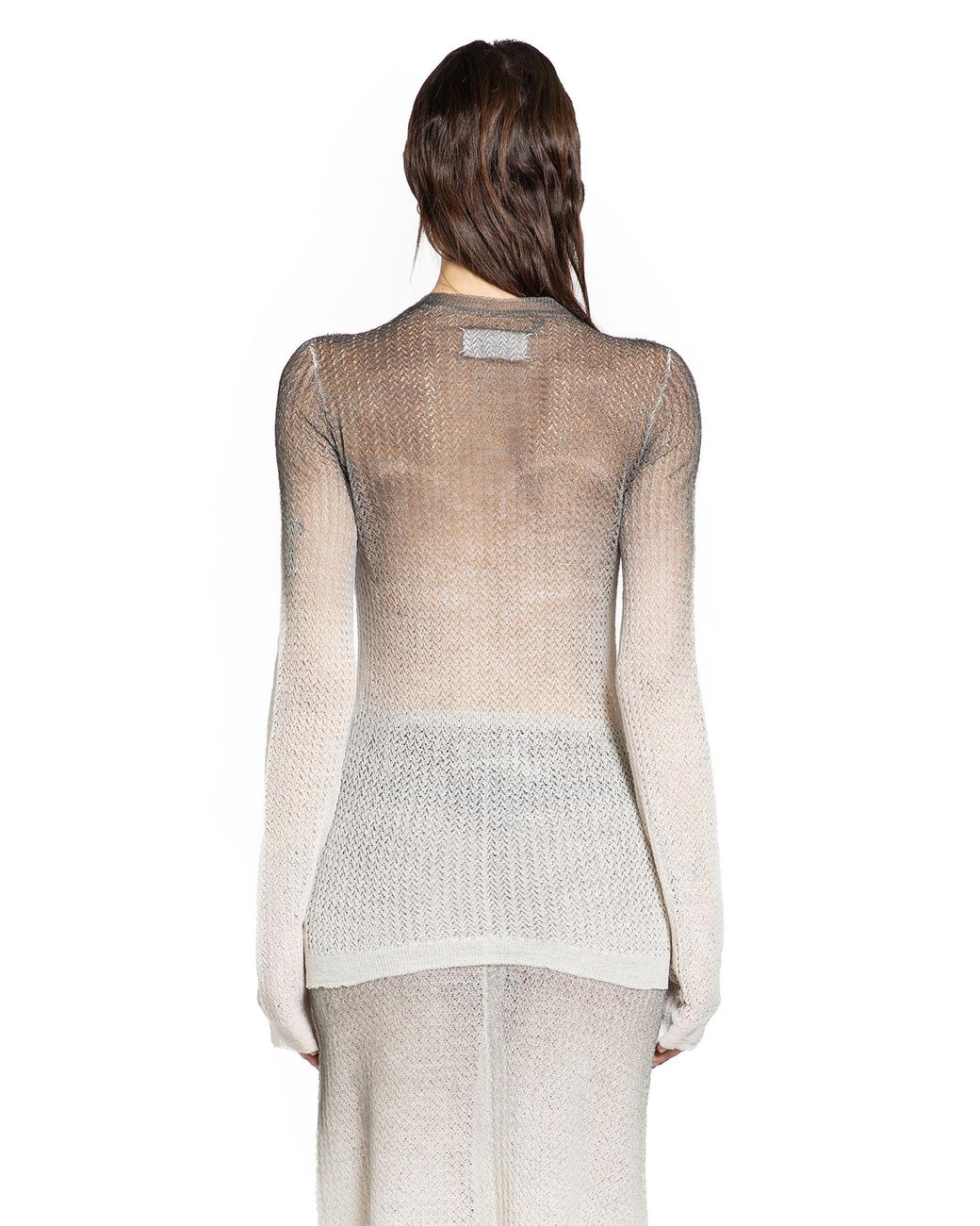 Maison Margiela Gray Sheer Knit Top