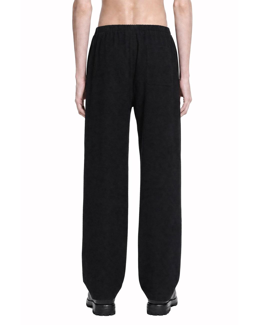 Ssstein Black Fleece Twist Pants for men