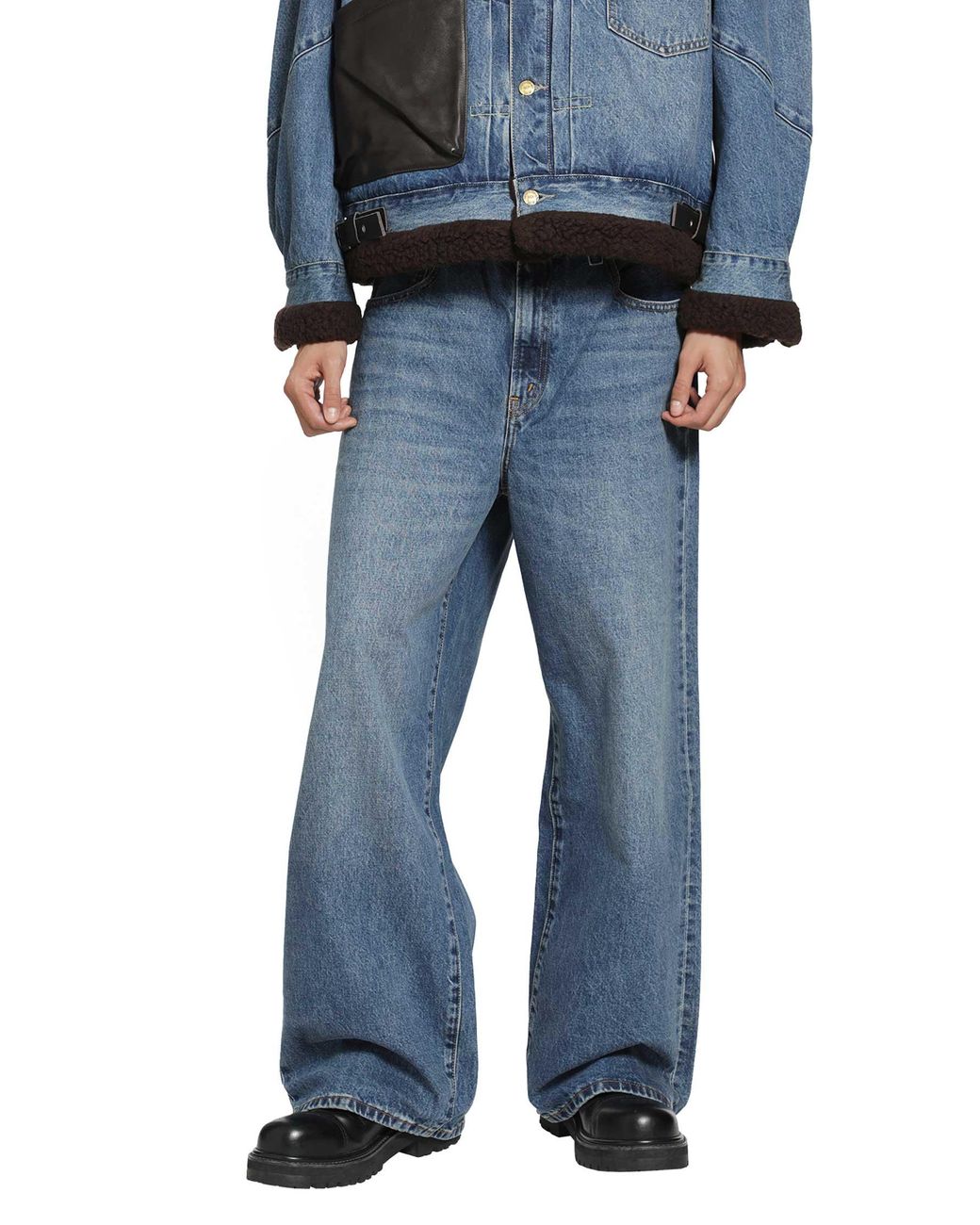 Sacai Blue Levi's X Belted Wide Pants for men