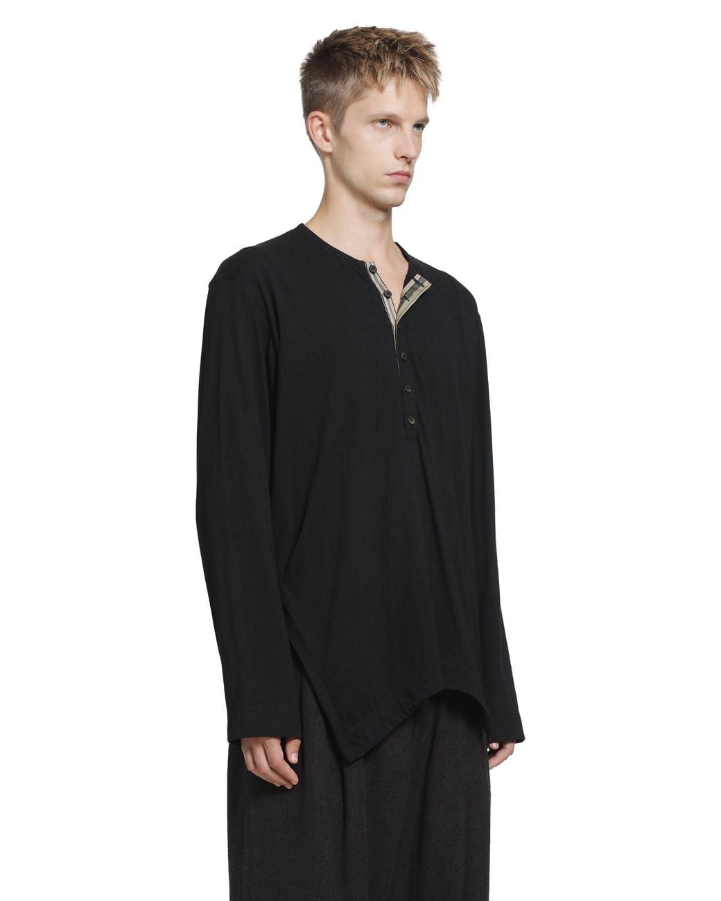 Ziggy Chen Black Classic Henley-Neck T-Shirt for men