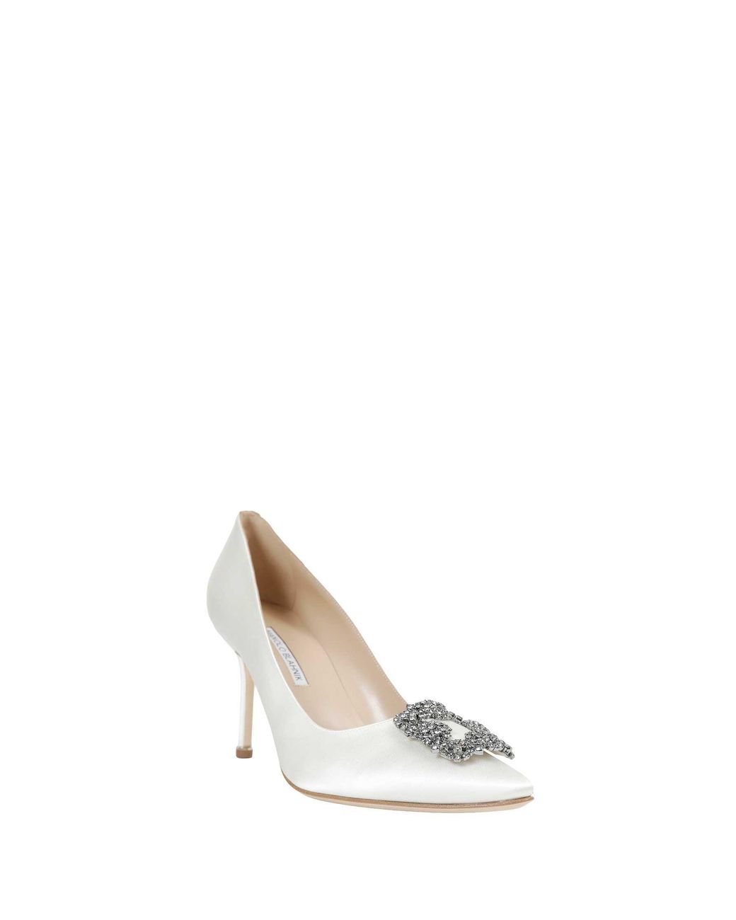 Manolo Blahnik White Hangisi Pumps