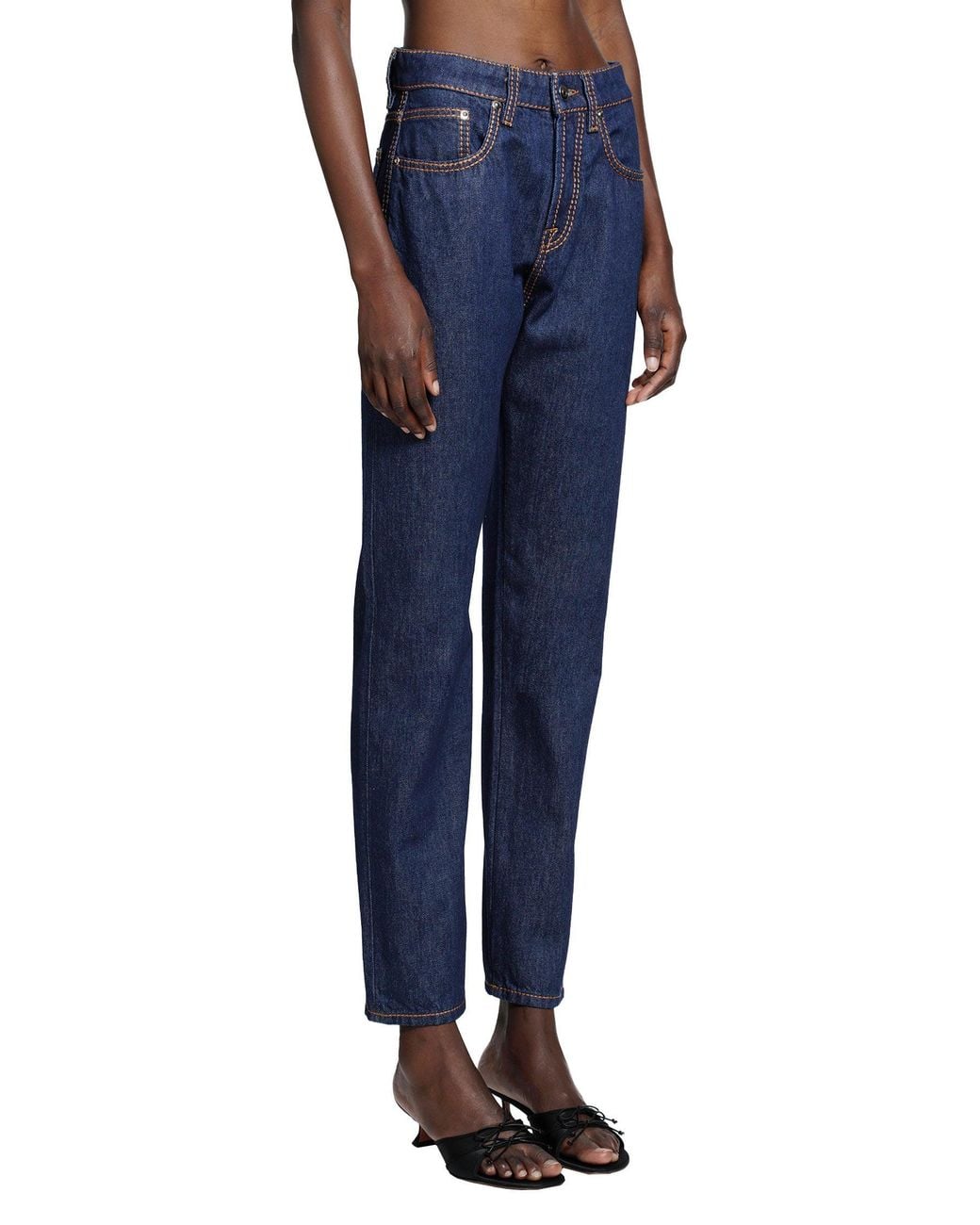 Versace Blue High-Waist Straight Jeans
