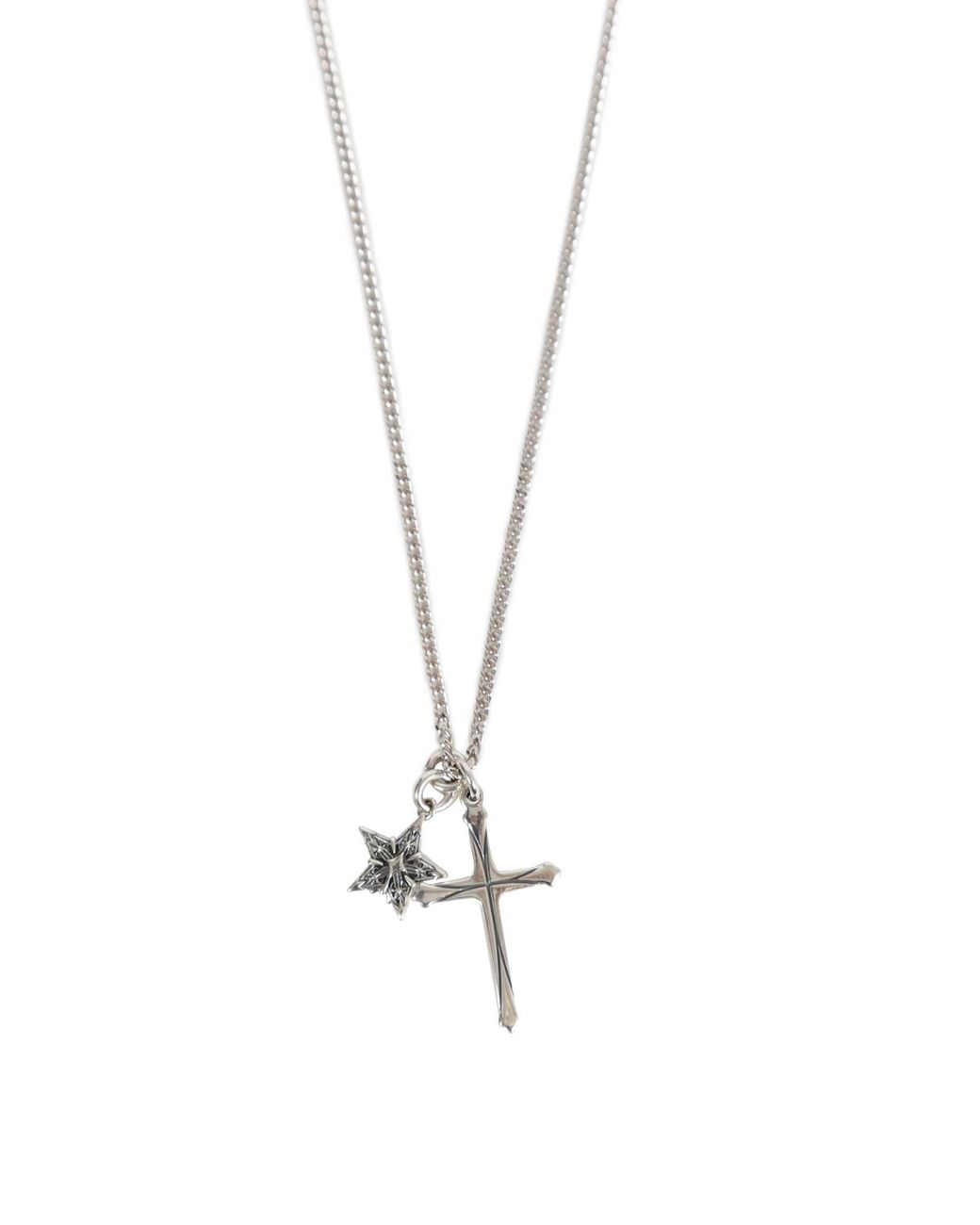 Emanuele Bicocchi Metallic Stella Notre Dame Cross Necklace for men