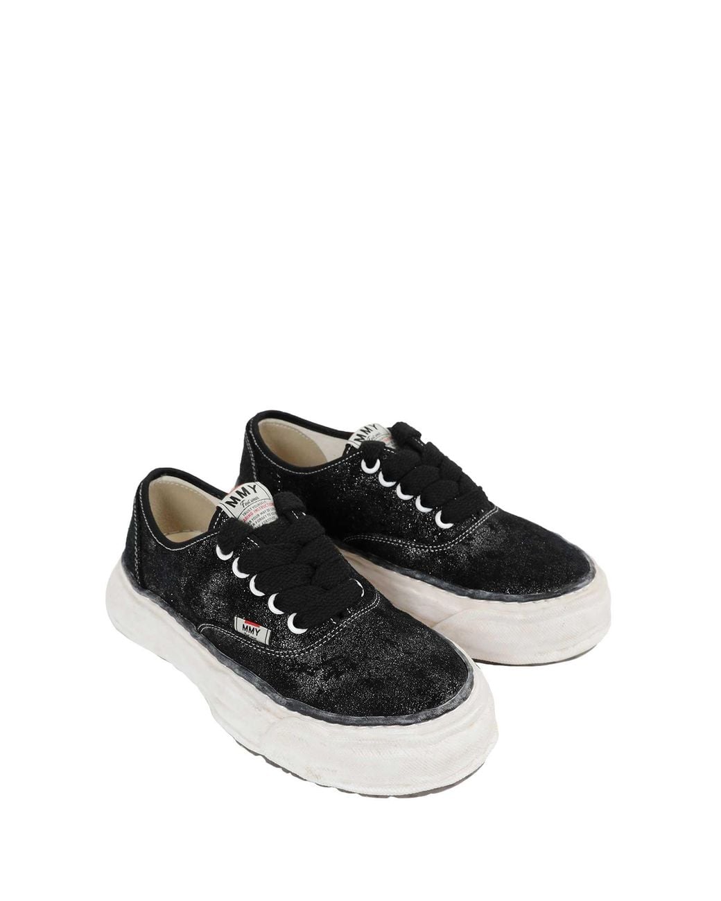 Maison Mihara Yasuhiro Black Baker26 Glittery Suede Sneakers for men