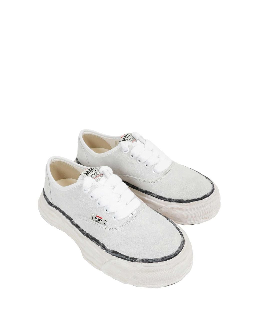Maison Mihara Yasuhiro White Baker26 Glittery Suede Sneakers for men