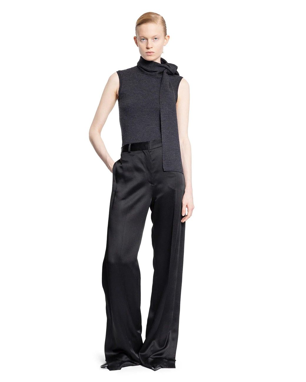 Totême Blue Sleeveless Scarf Knit Top