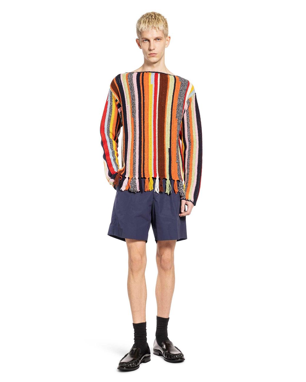 Prada Blue Cotton Bermudas for men