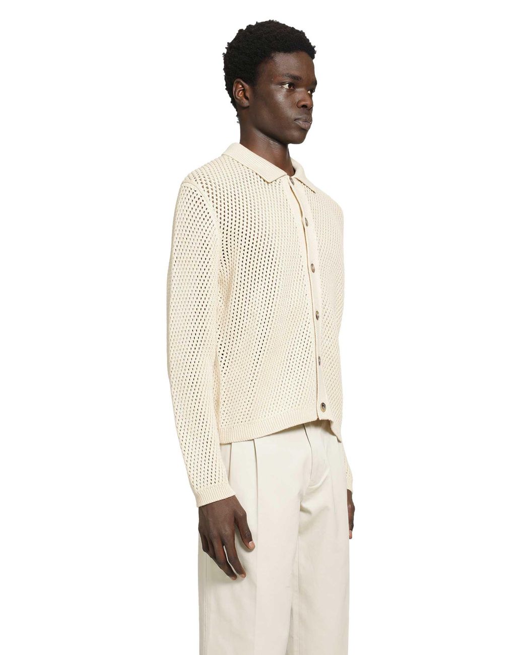 Prada Natural Linen And Cotton Cardigan for men
