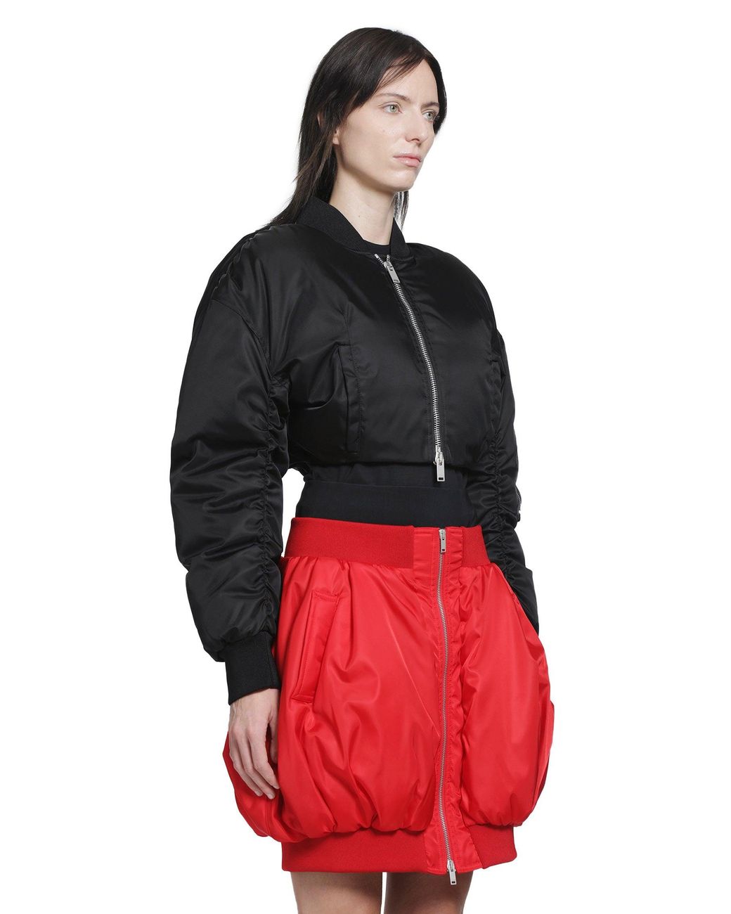 NVL-GARDE Red Bubble Cropped Bomber