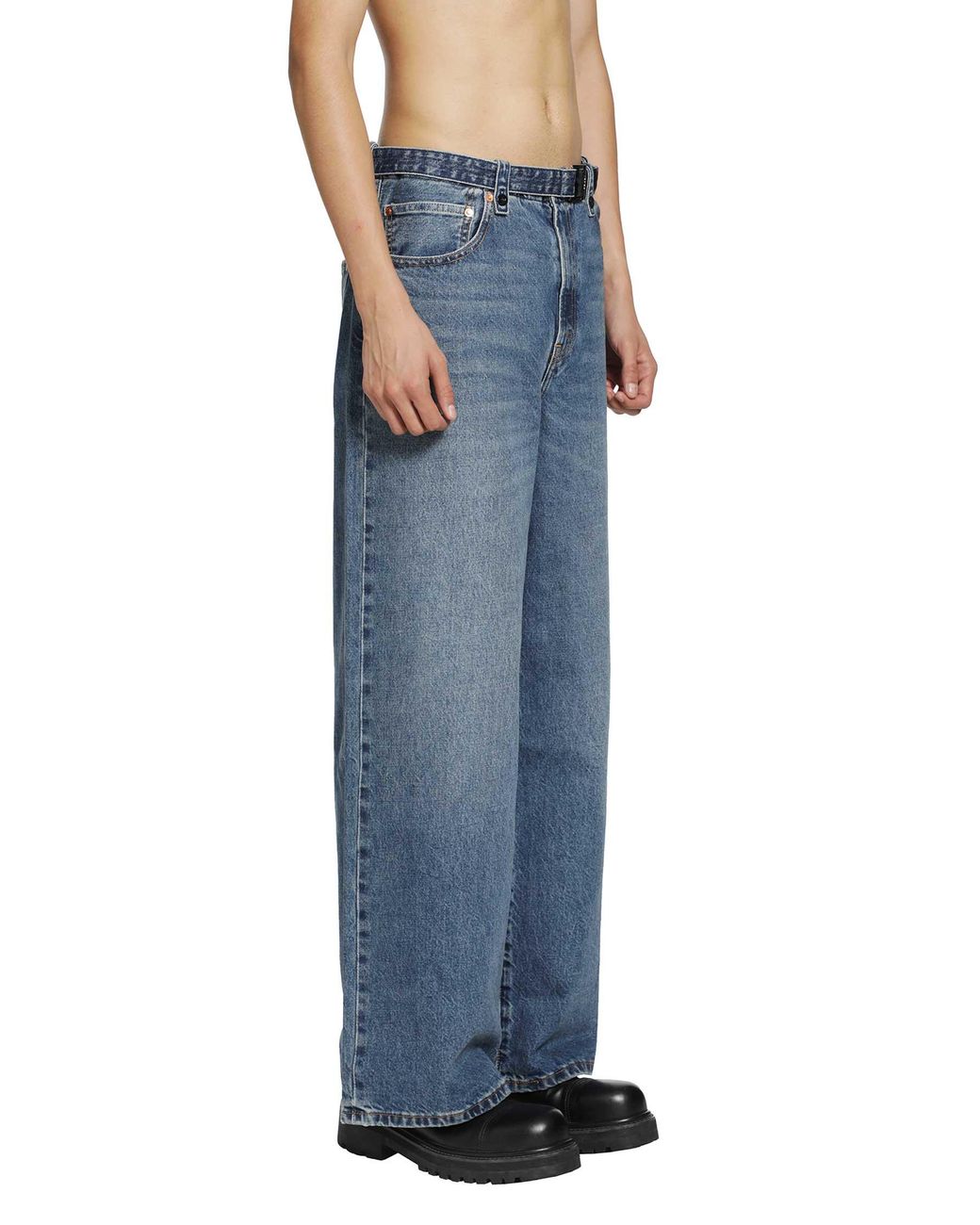 Sacai Blue Levi's X Belted Wide Pants for men