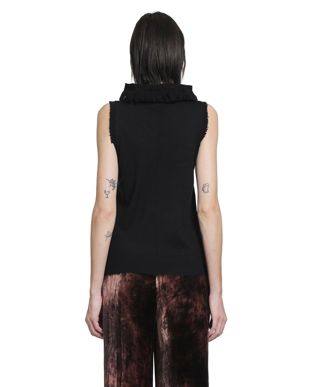 YA YI Black Runa Wool Vest